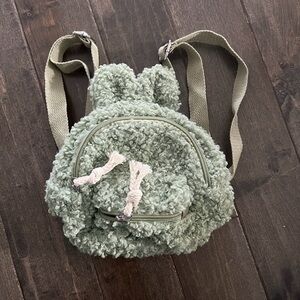 Kids Fluffy Green Backpack